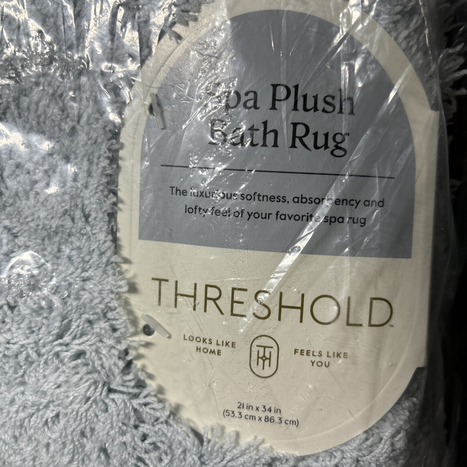 Spa Plush Bath Rug - Threshold™ Light Blue 21"x34" Brand New gallery