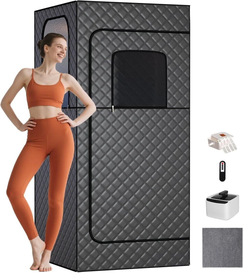 Toread 71" Portable Steam Sauna Personal Home Spa w/ 9 Heat Levels & 360° Nozzle gallery