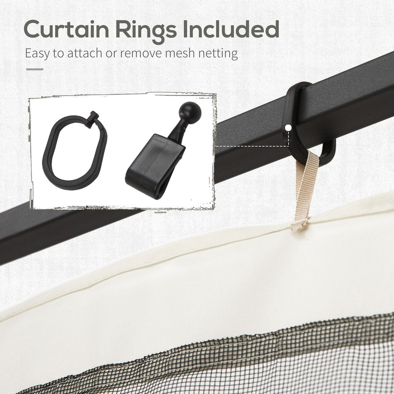 13x13ft Gazebo Sidewall Replacement Netting, Universal Size, Zippered with Rings gallery