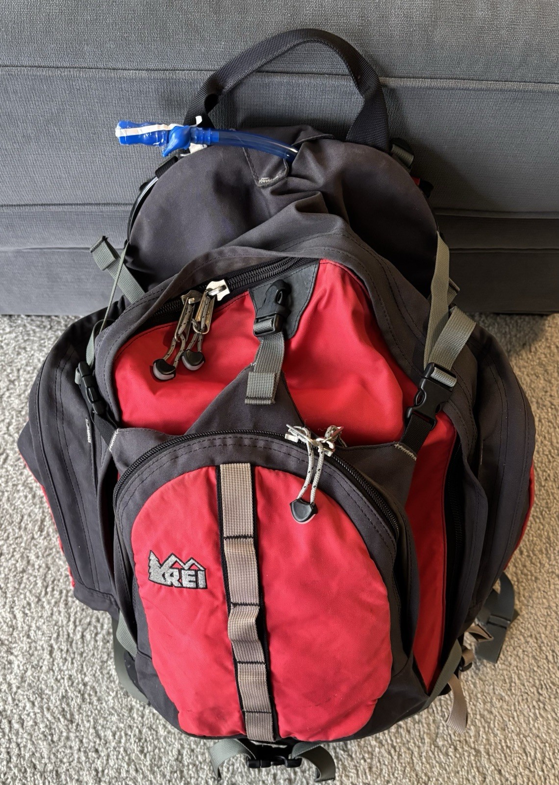 REI Alpine Mountain Backpack.  Slightly used red and black Backpack. 4