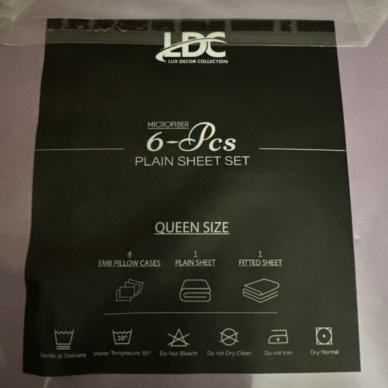 LDC LUX DECOR COLLECTION Purple Microfiber 6 Pc Queen Sheet Set Deep Pocket Soft gallery