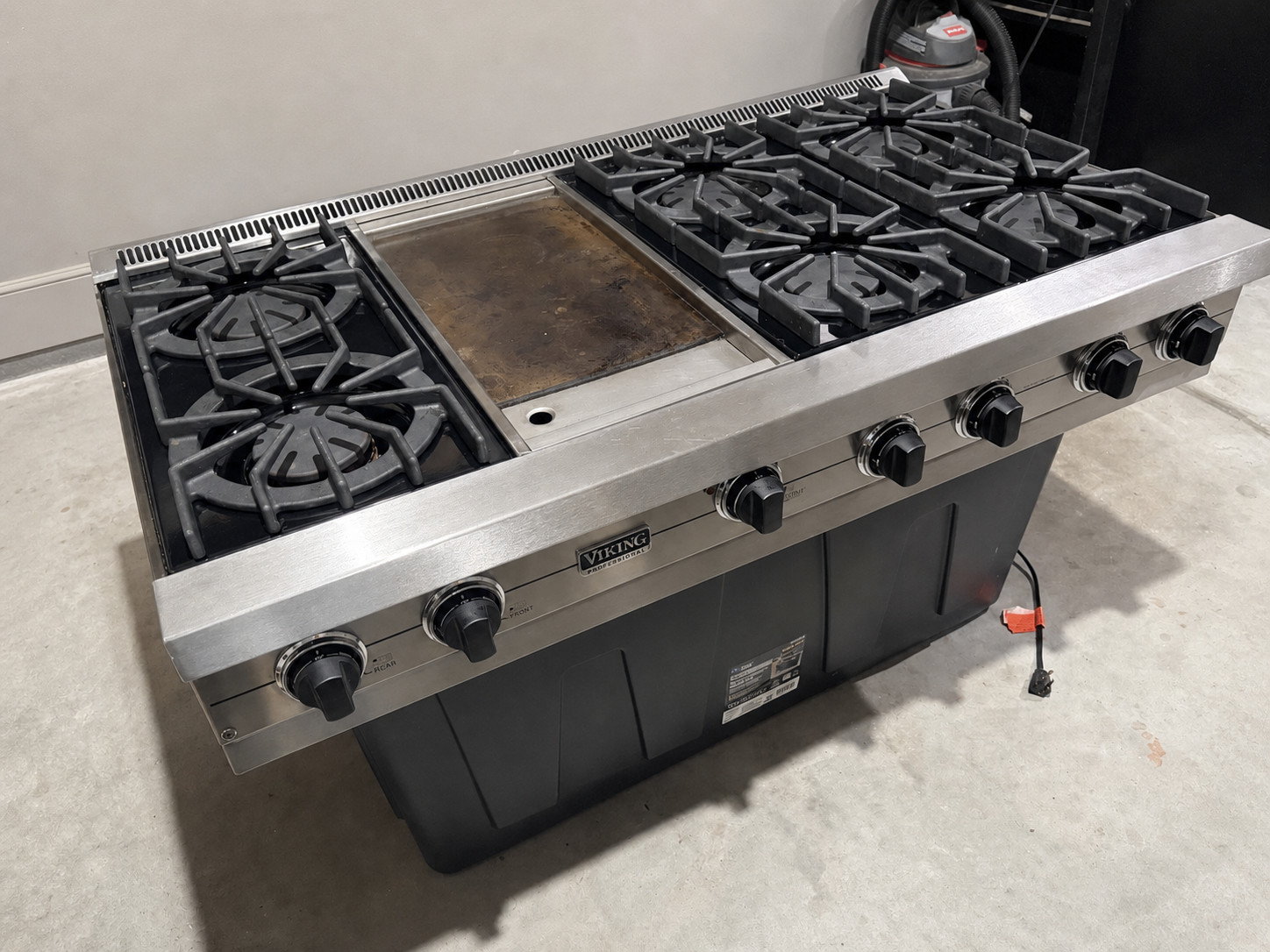 Viking VGRT4806GSS 48" Pro Gas Range Top 6 Burner Griddle Stainless Steel Tested gallery