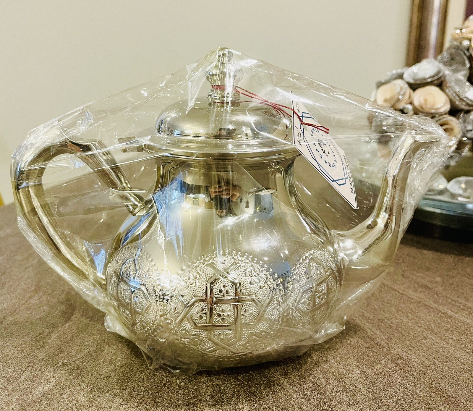 Handmade Luxury Medium Moroccan Tea Pot (berrad) Brand New Silver Plated. gallery