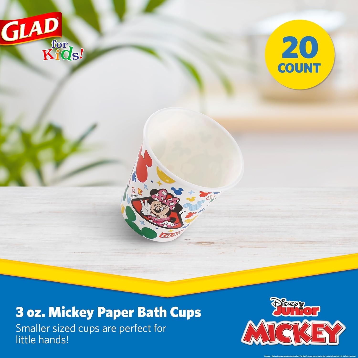 Fun and Sturdy Mickey Mouse Disposable Paper Cups - 20 Count for Kids' gallery