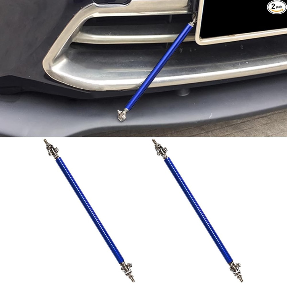 2PCS 8"-11" Adjustable Splitter Strut Rods, Car Front Bumper Lip S Color: Blue