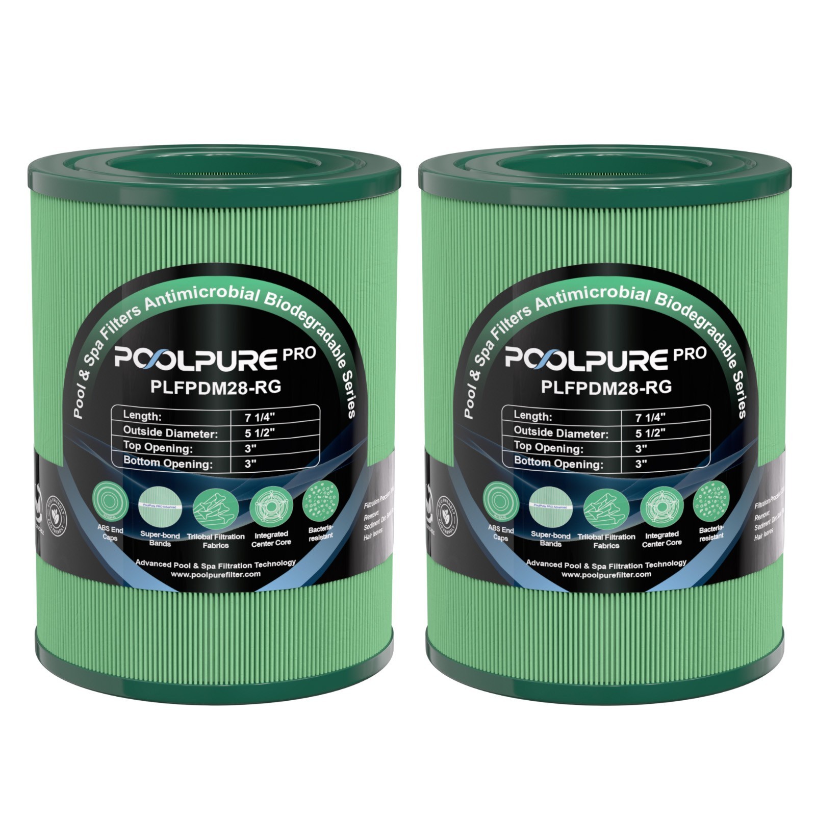 POOLPURE PDM28 Spa Filters, replace for Aquarest Dream Maker 461273, 2PACK gallery