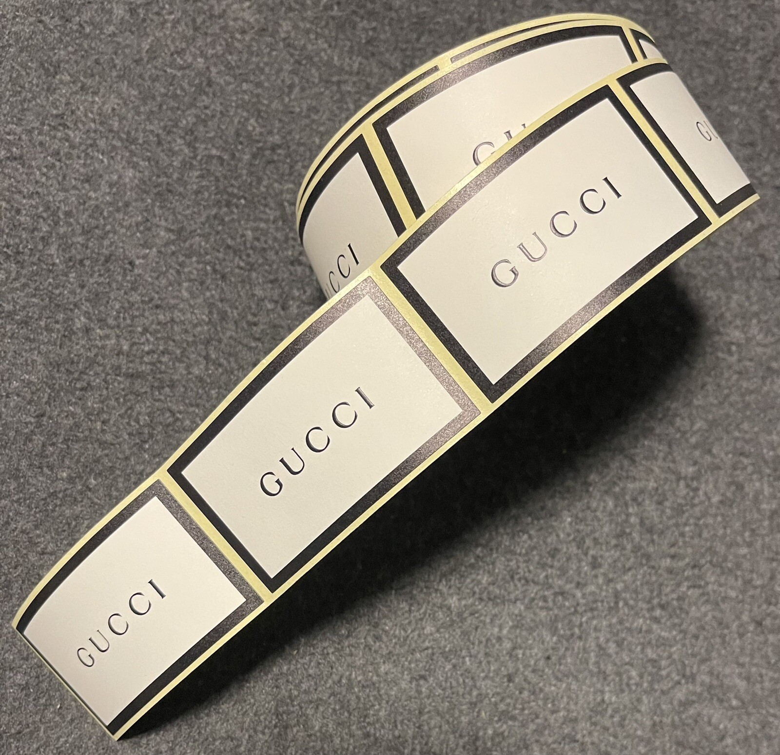10 Authentic GUCCI Black & White Label Stickers - 2.75” x 1.5” Inches gallery