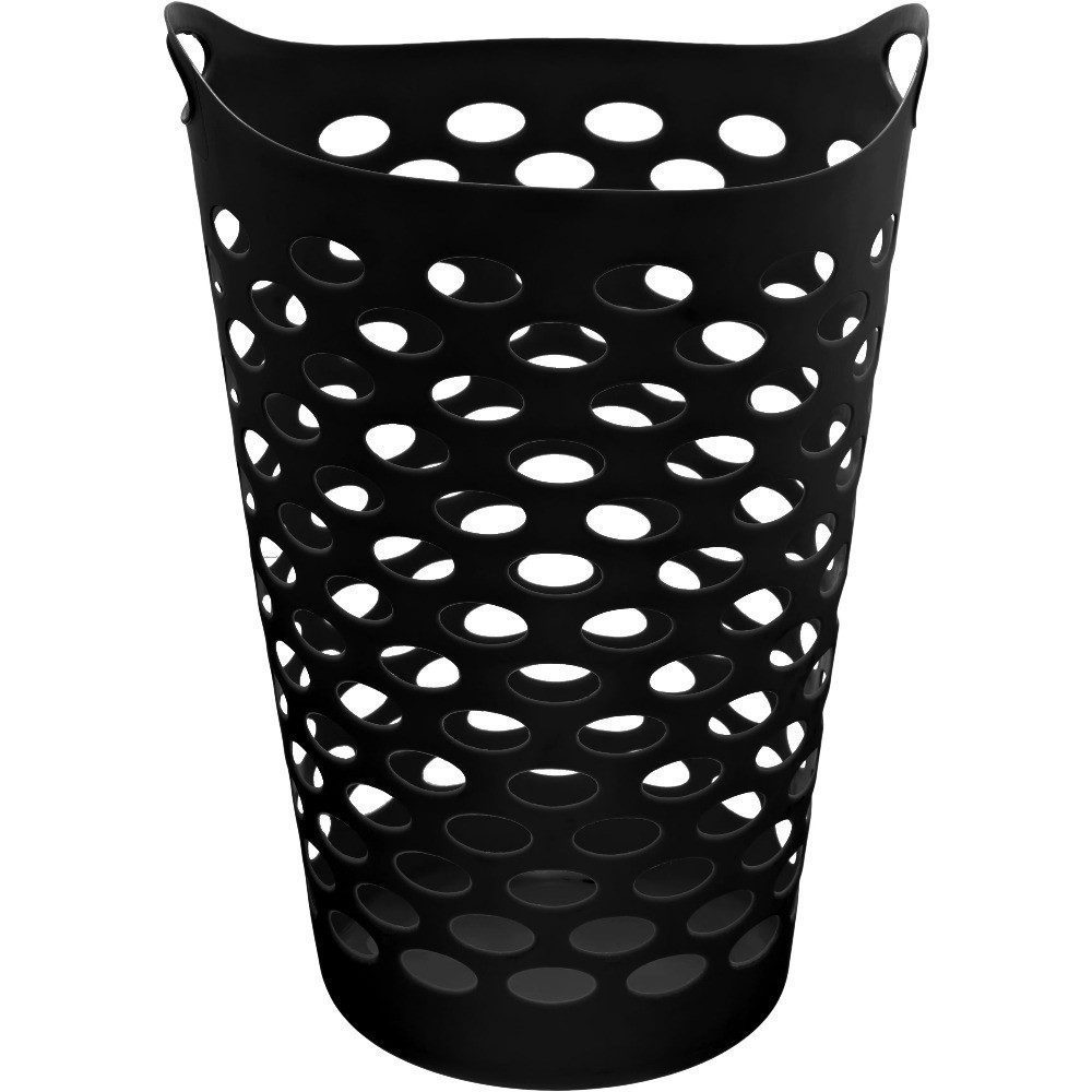Flex Carrying Handles Laundry Hamper, Black, Adult