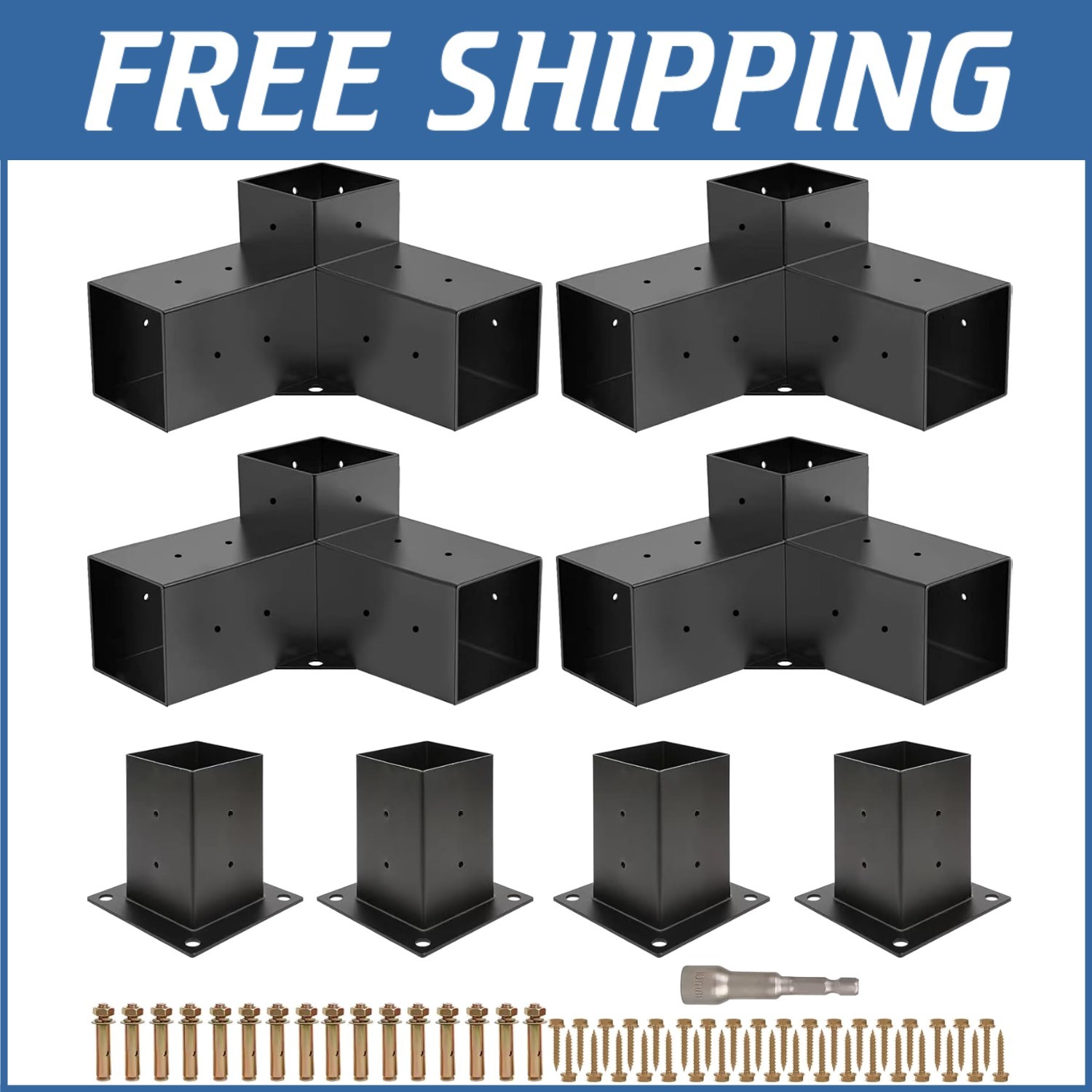Premium Corner Brackets for Wooden Pergolas - Complete Installation Kit^ gallery