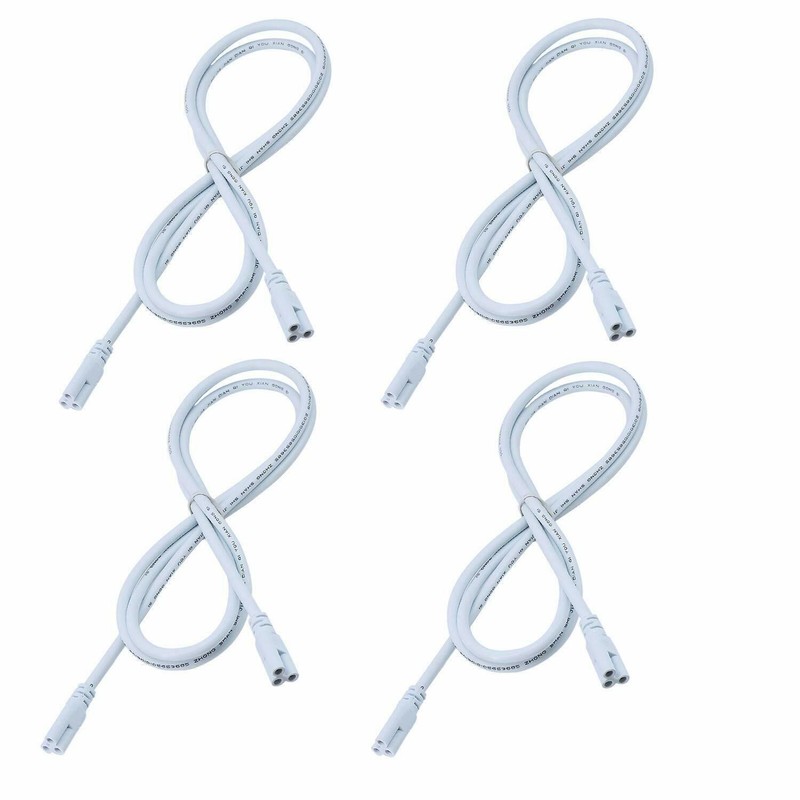 4-24 Pack 3FT 4FT Connector Cable Extension Cords 3-Pin LED Tube Light Fixture gallery