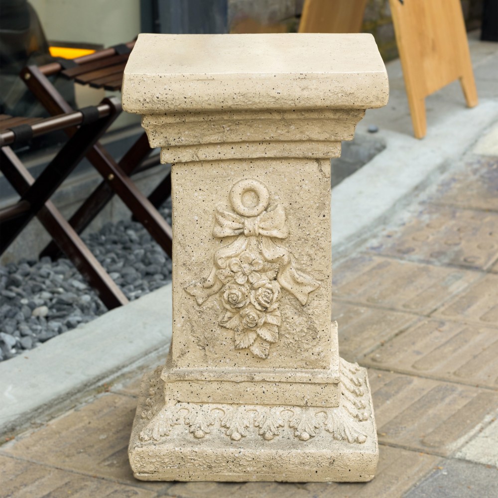 Sand Magnesium Oxide Pedestal Column Plant Stand 19 Inch No Assembly Indoor gallery