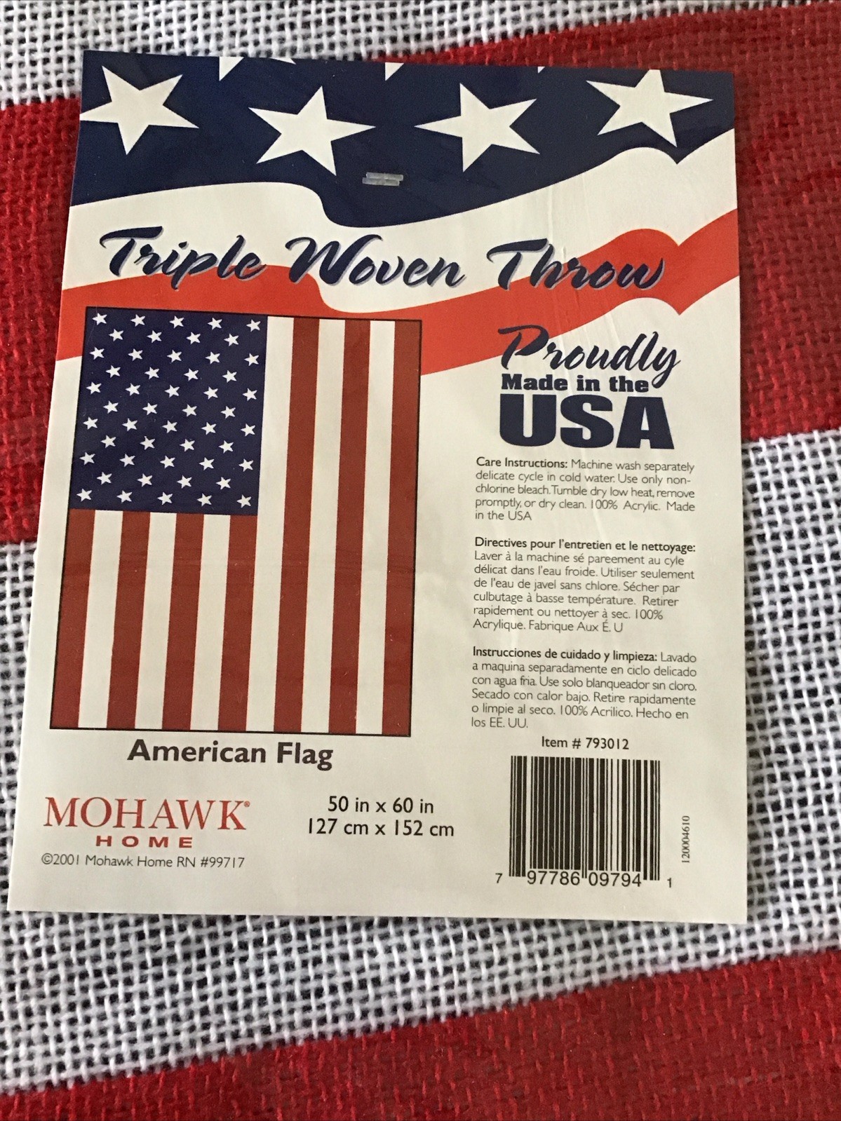 Mohawk Home American Flag Acrylic Triple Woven Throw 50 X 60 “ Brand New gallery