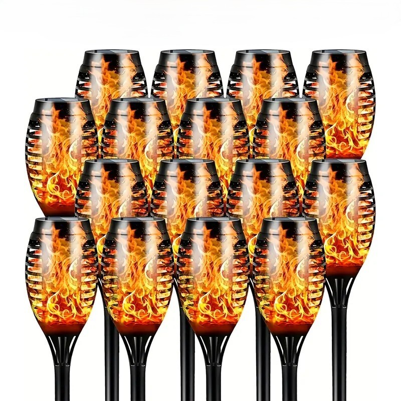 12pcs Solar TiKi Torch Lights with Flickering Flames - Waterproof by AvalonUP gallery