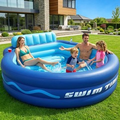 AixPool Inflatable Pool with Seats and Headrest,Oversized Thickened Large Blo…
