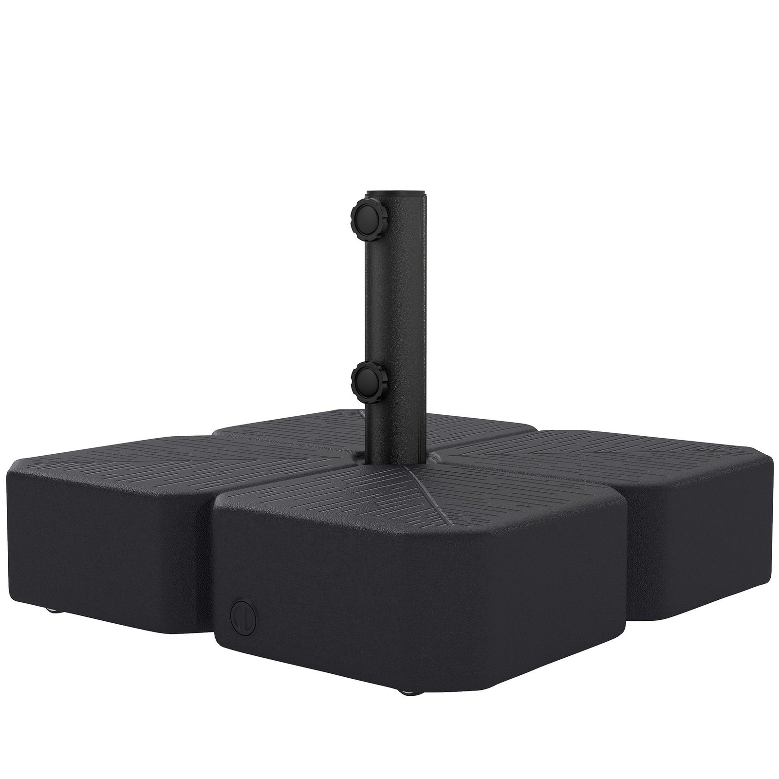 Black Patio Umbrella Base w/ Locking Casters, HDPE, Holds up to 88lb Sand gallery