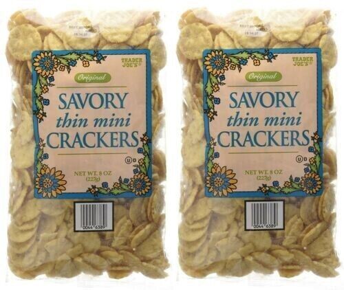 2 Packs Trader Joe's Original Savory Thin Mini Crackers 8 oz Each Pack gallery