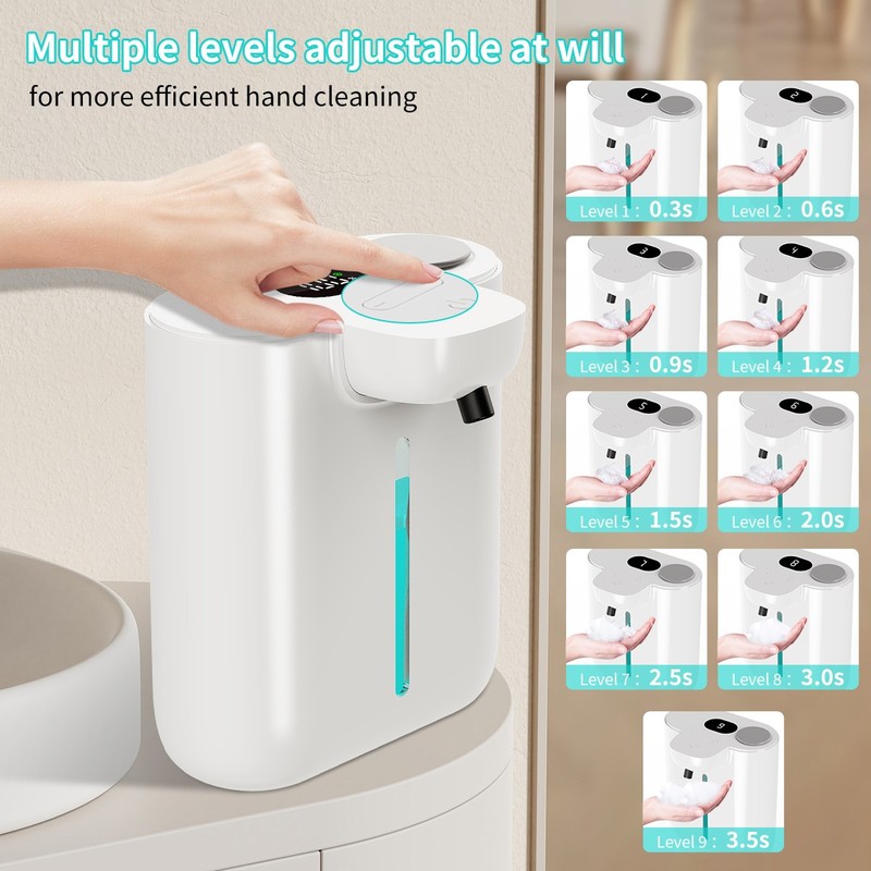 500ml Automatic Foaming Soap Dispenser, Touchless Dispenser USB Rechargeable gallery