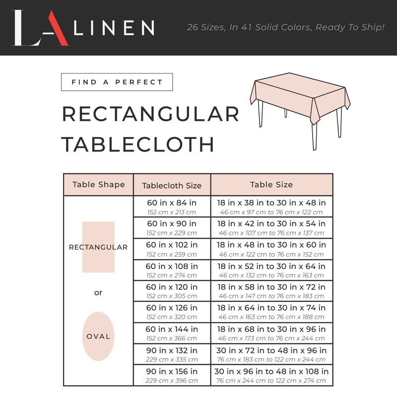 LA Linen Polyester Poplin Washable Rectangular Tablecloth, Stain and Wrinkle ... gallery