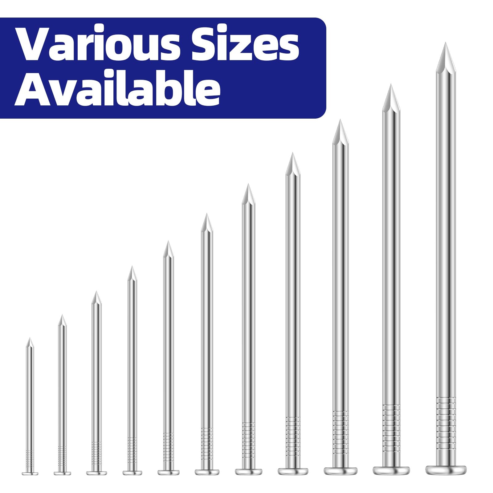 3-1/2 Inch Hardware Nails, Stainless Steel Flat Nails, Long Nails, Wood Nails... gallery