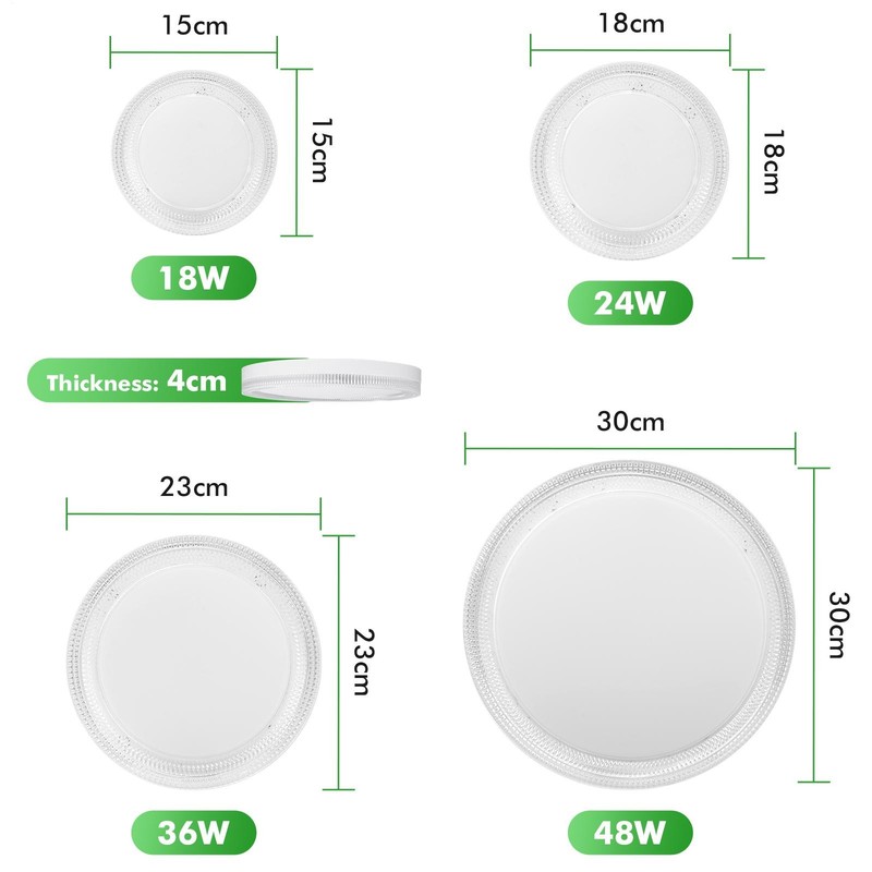 LED Flush Mount Ceiling Light Fixture 7/9/12 In Crystal Circular Ceiling Light gallery