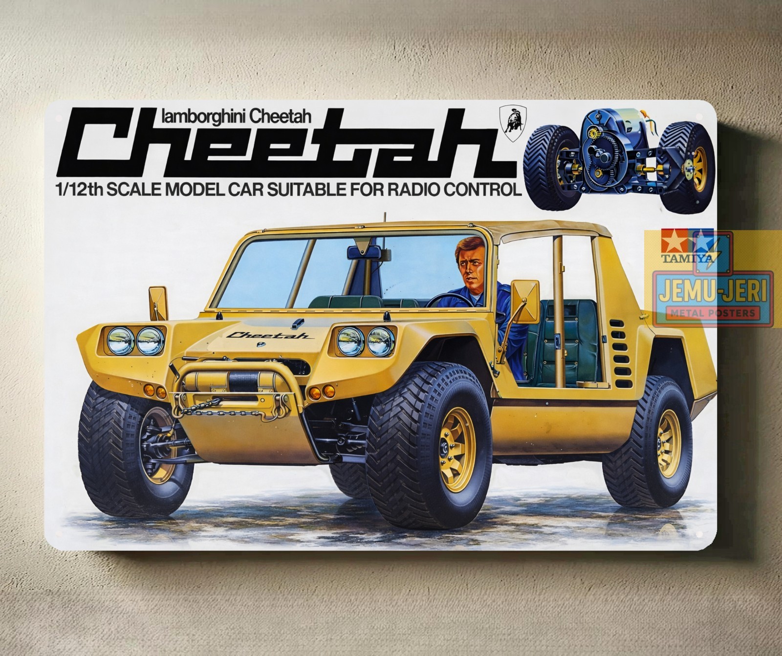 Tamiya Lamborghini Cheetah Rc Car Metal Poster - Tin Sign - Size:20x30cm 8x12in gallery