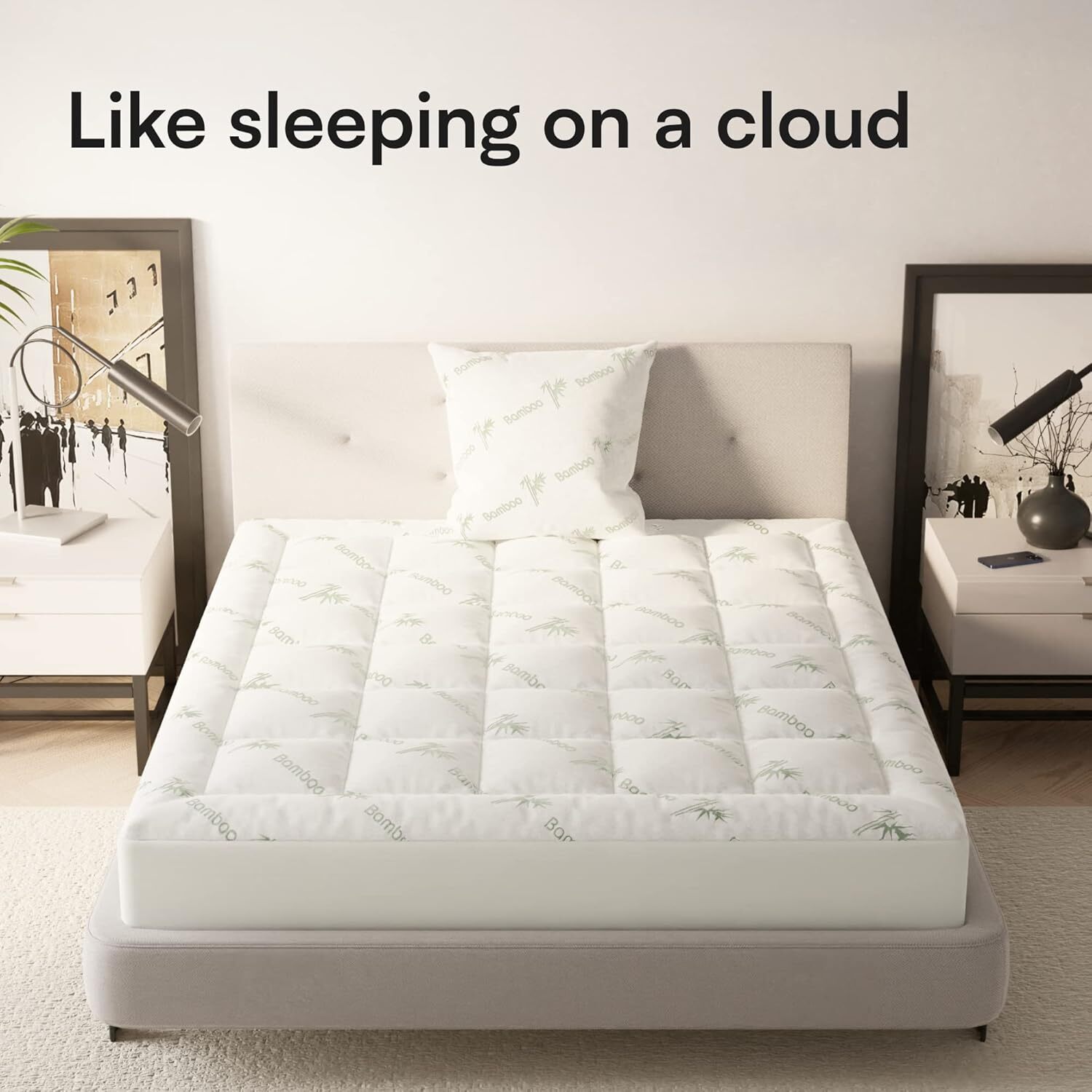 Queen Size Mattress - Viscose Pillow Top Mattress, Pain Relief, Green gallery