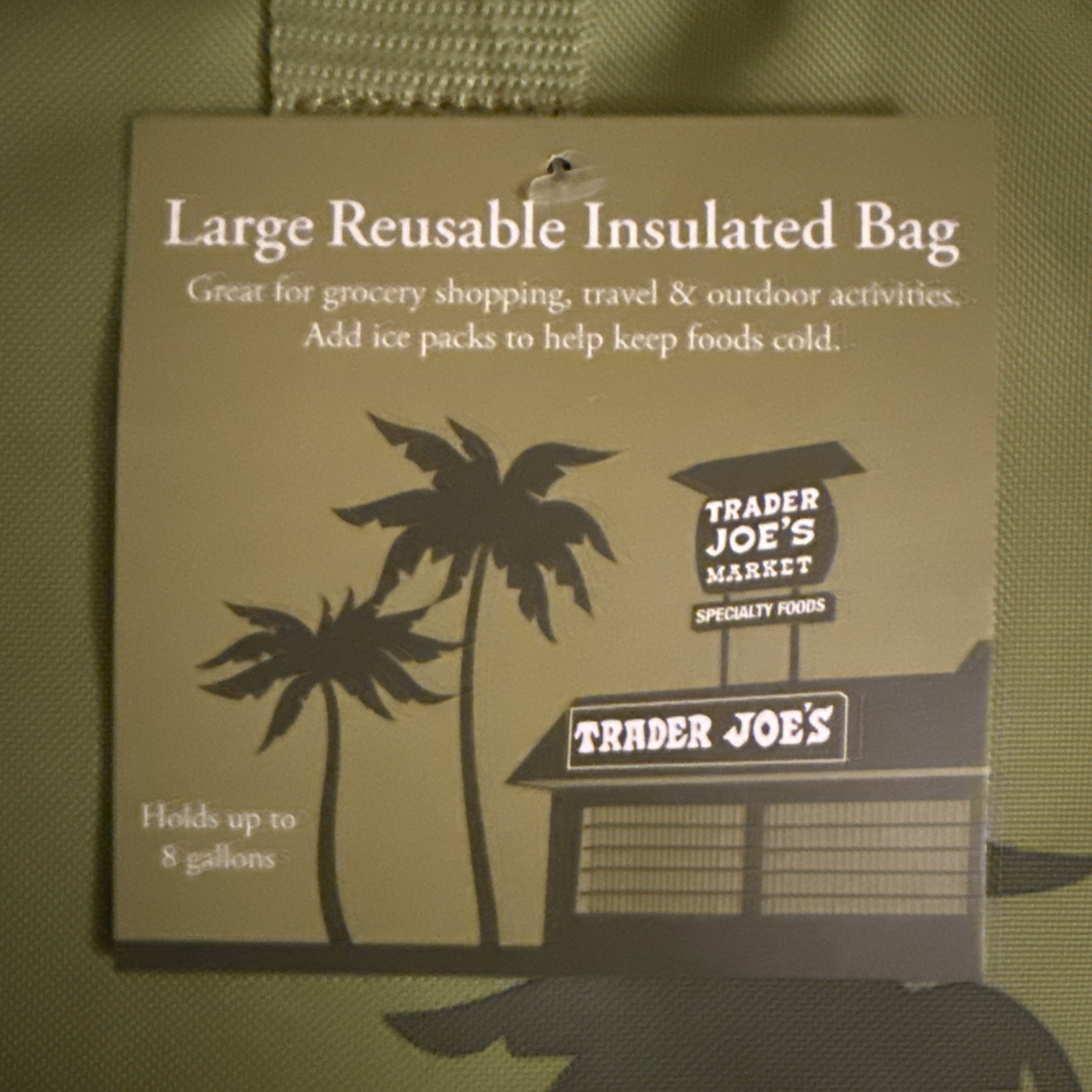 Trader Joe's - Large Insulated Tote Bag - Avocado Green - 19" x 13" x 6" - 8 Gal gallery