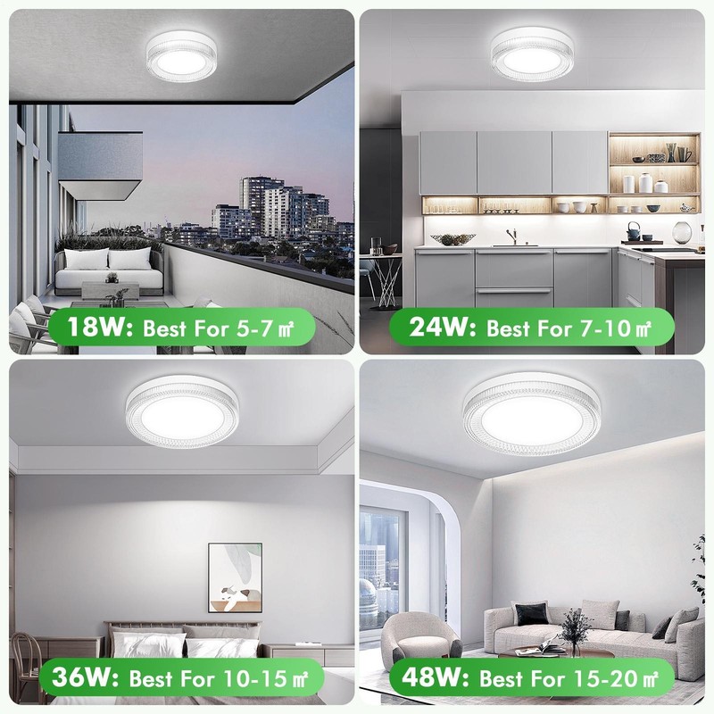 LED Flush Mount Ceiling Light Fixture 7/9/12 In Crystal Circular Ceiling Light gallery
