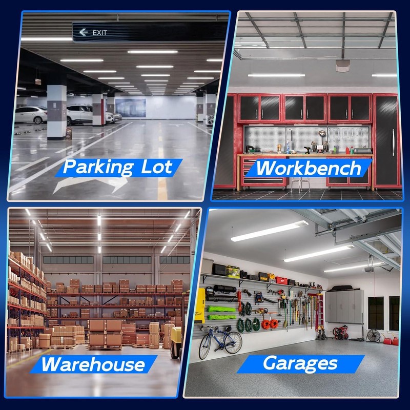4 Pack 4FT LED Shop Light, Linkable Utility Shop Lights, 42W, 5000K Daylight gallery