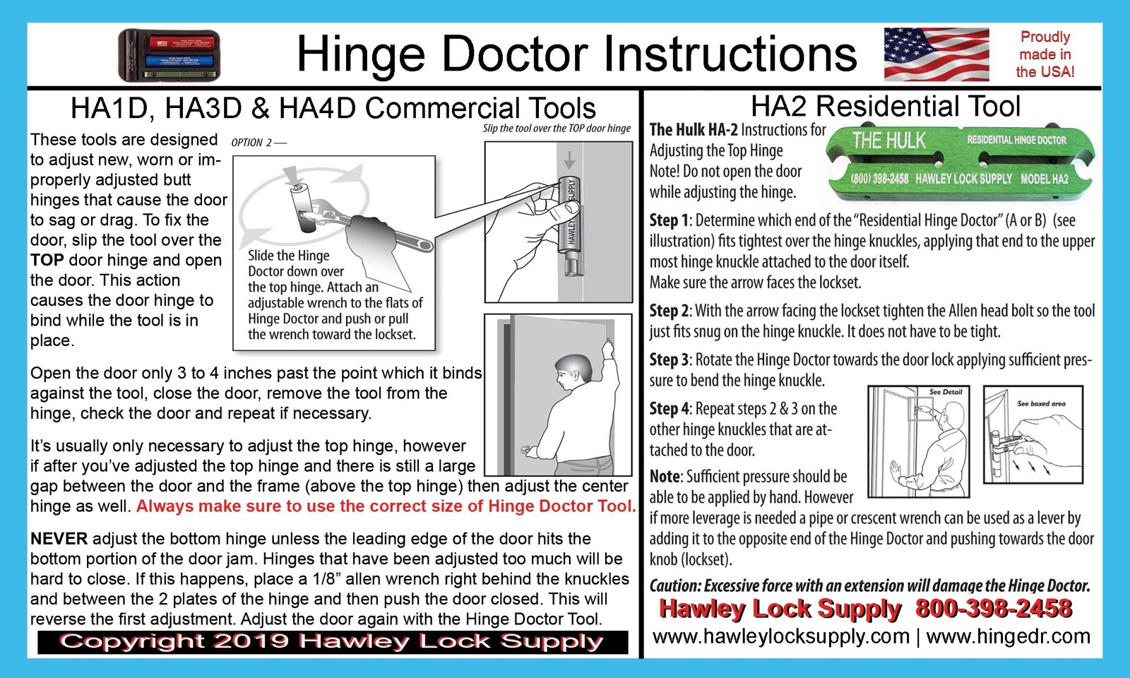 Hinge Doctor Full Set HA1234D, w case & updated instructions. New Notched Style! gallery
