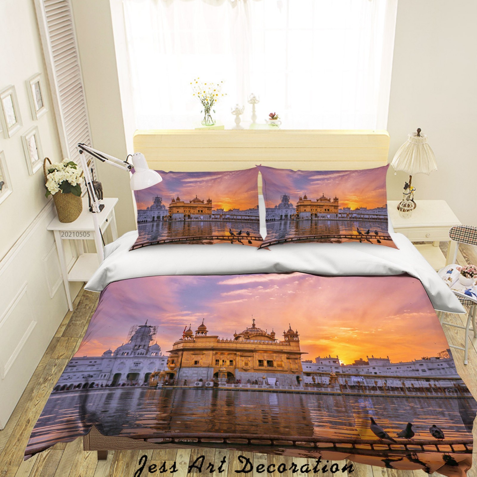 3D Architecture River Sunset Landscape Quilt Cover Set Bedding Sets Pillowcases gallery
