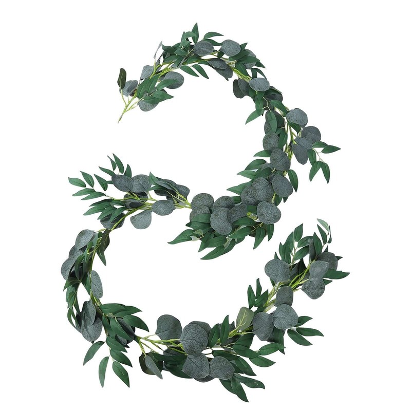6 ft GREEN Artificial Eucalyptus Leaf GARLAND String Lights Party Decorations gallery