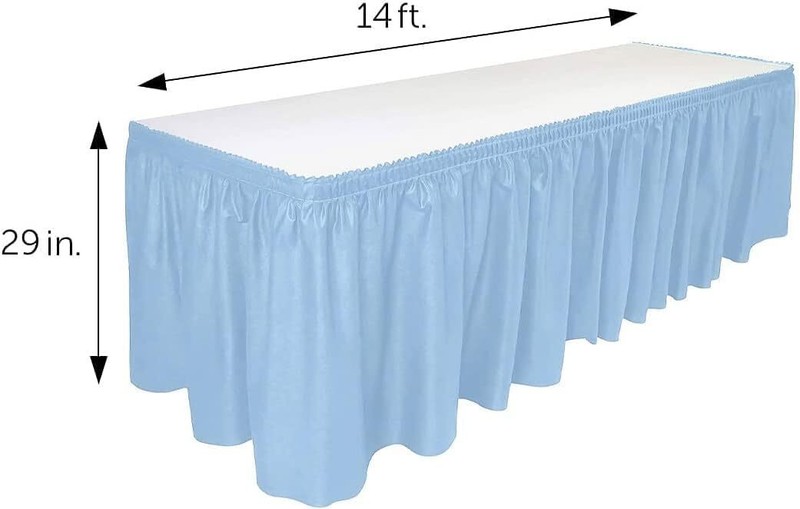 Plastic Table Skirt 29"x14ft for Rectangle Tables Disposable/Reusable BPA Free gallery