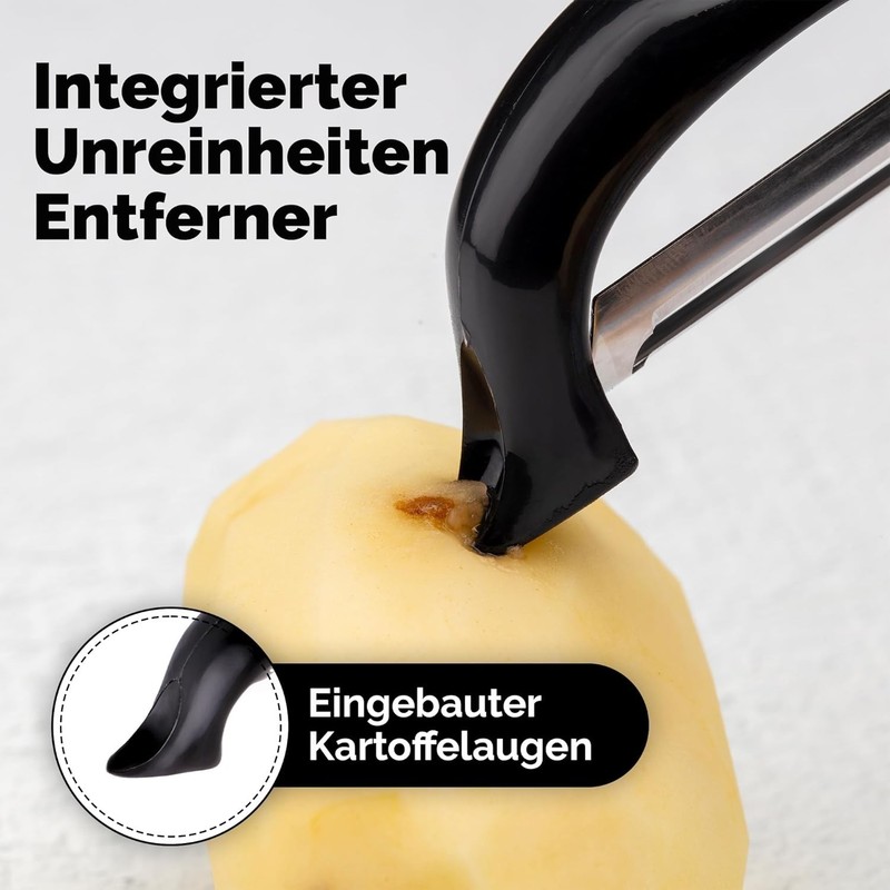 Durable Stainless Steel Vegetable Peeler with Ergonomic Non-Slip Handle - Black gallery