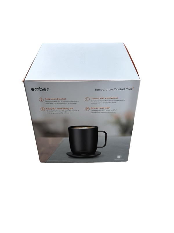Ember Temperature Control Smart Mug 2 Black 14oz With Logo New Open Box gallery