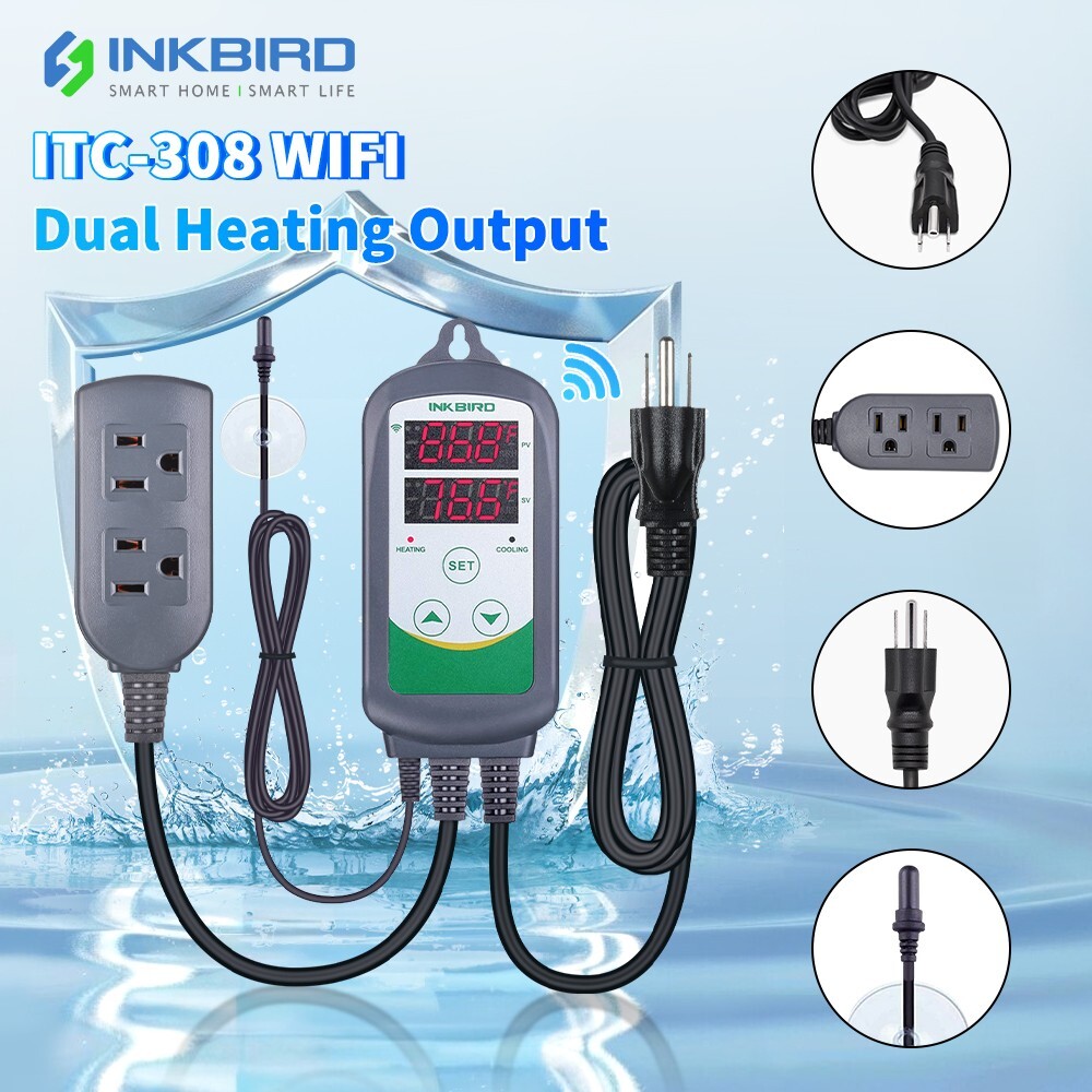Inkbird Digital Heat Cool Temperature controller ITC-308S Aquarium Plastic Probe gallery