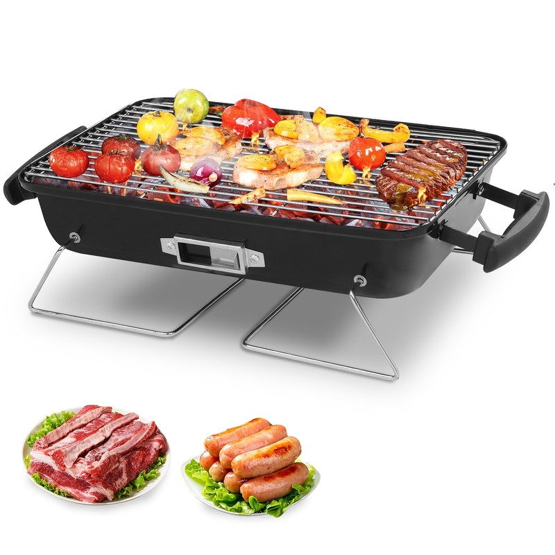 Folding Portable BBQ Charcoal Grill Compact Tabletop Mini Smoker Small Outdoor gallery