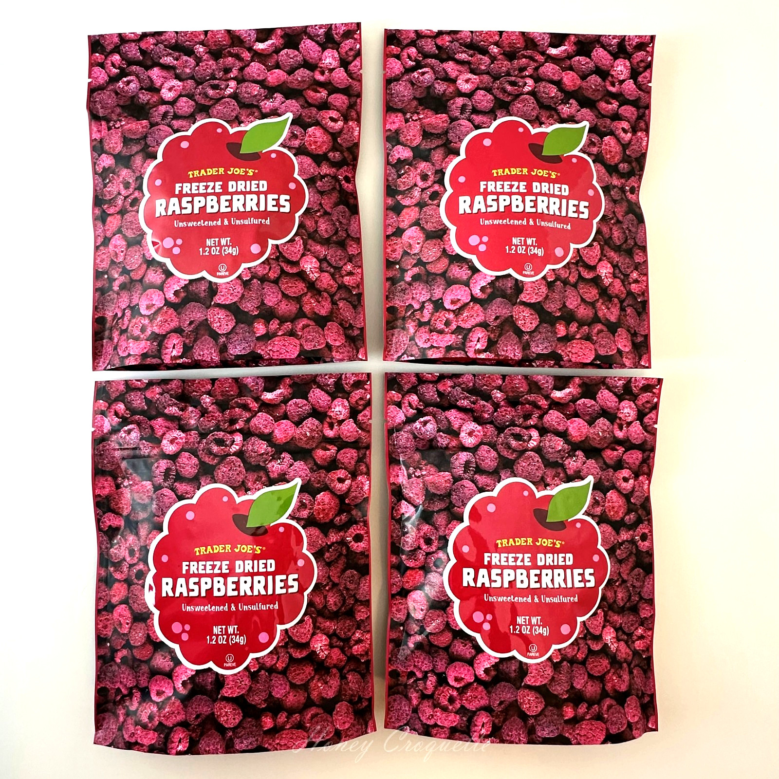4 Packs Trader Joe's Freeze Dried Raspberries Unsweetened Unsulfured 1.2oz Each gallery