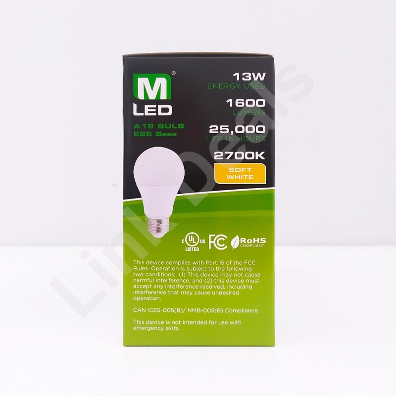 Maxlite 100W Equivalent 13W LED Light Bulb Soft White 2700K A19 Dimmable gallery