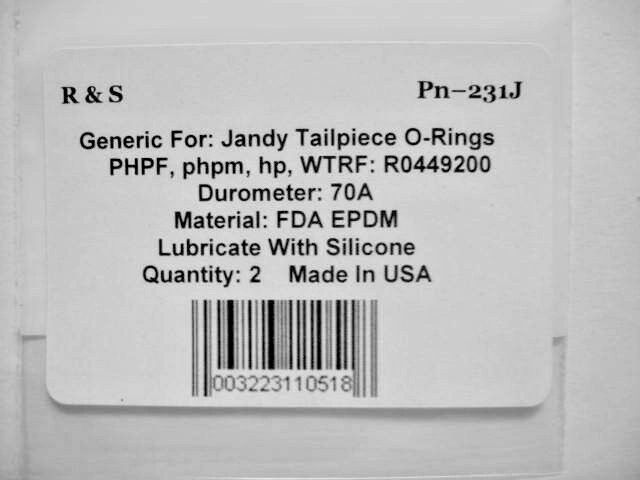 2 Jandy R0449200 Tailpiece O-Ring / PHPF & PHPM Pumps / R&S 231J / FDA EPDM Mat. gallery