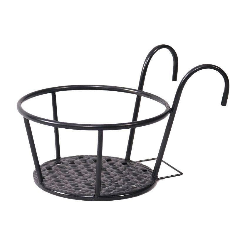 Hanging Planter Pots Garden Plant Fence Balcony Railing Wall-Mounted Basket gallery