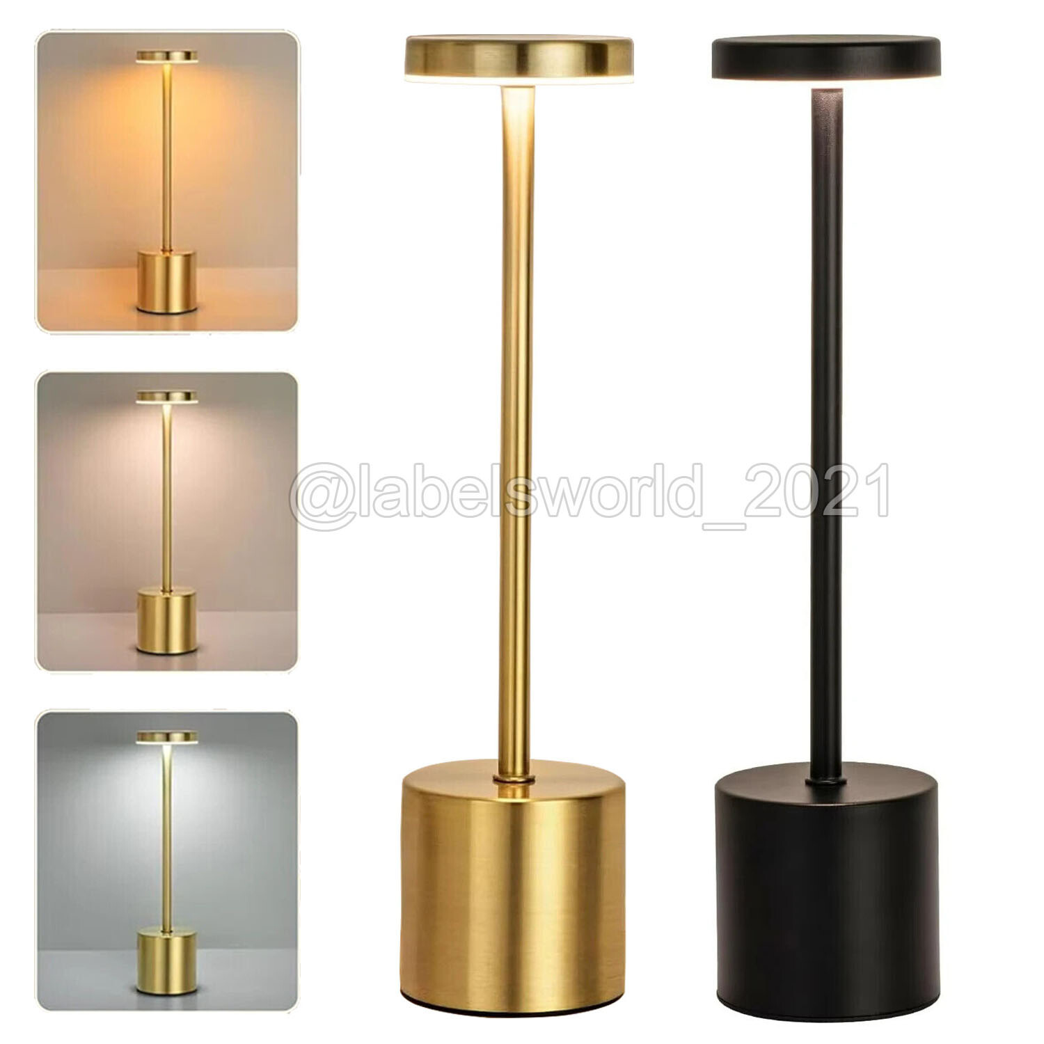 LED Table Lamp Dimmable Cordless Touch Desk Lamp Rechargeable Vintage Light US gallery
