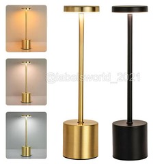 LED Table Lamp Dimmable Cordless Touch Desk Lamp Rechargeable Vintage Light US