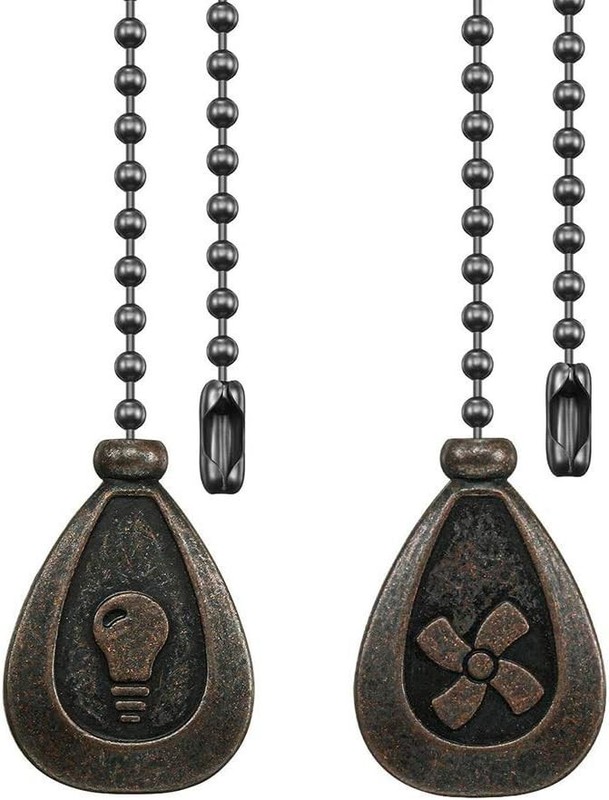Bronze Ceiling Fan Pull Chain Set, Decorative Pull Chain Pendant Extension, 1... gallery
