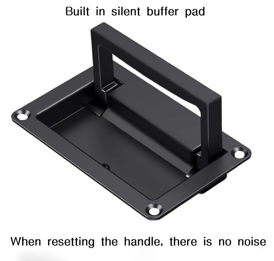 Black Flush Recessed Door Handle 4.33 Inch Hidden Cabinet Pull Hardware gallery