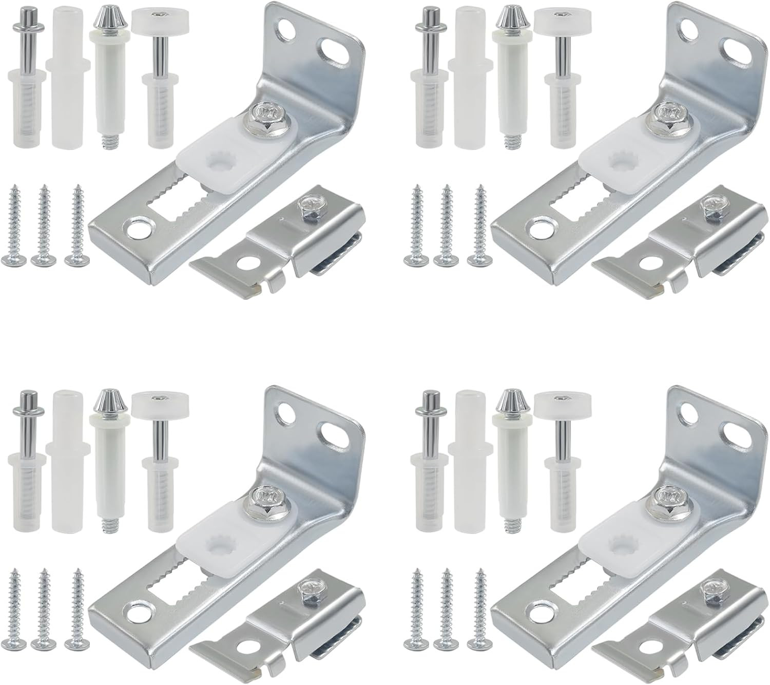 4 Pack Bifold Door Hardware Repair Kit - Complete Set w/Top & Bottom Brackets... gallery
