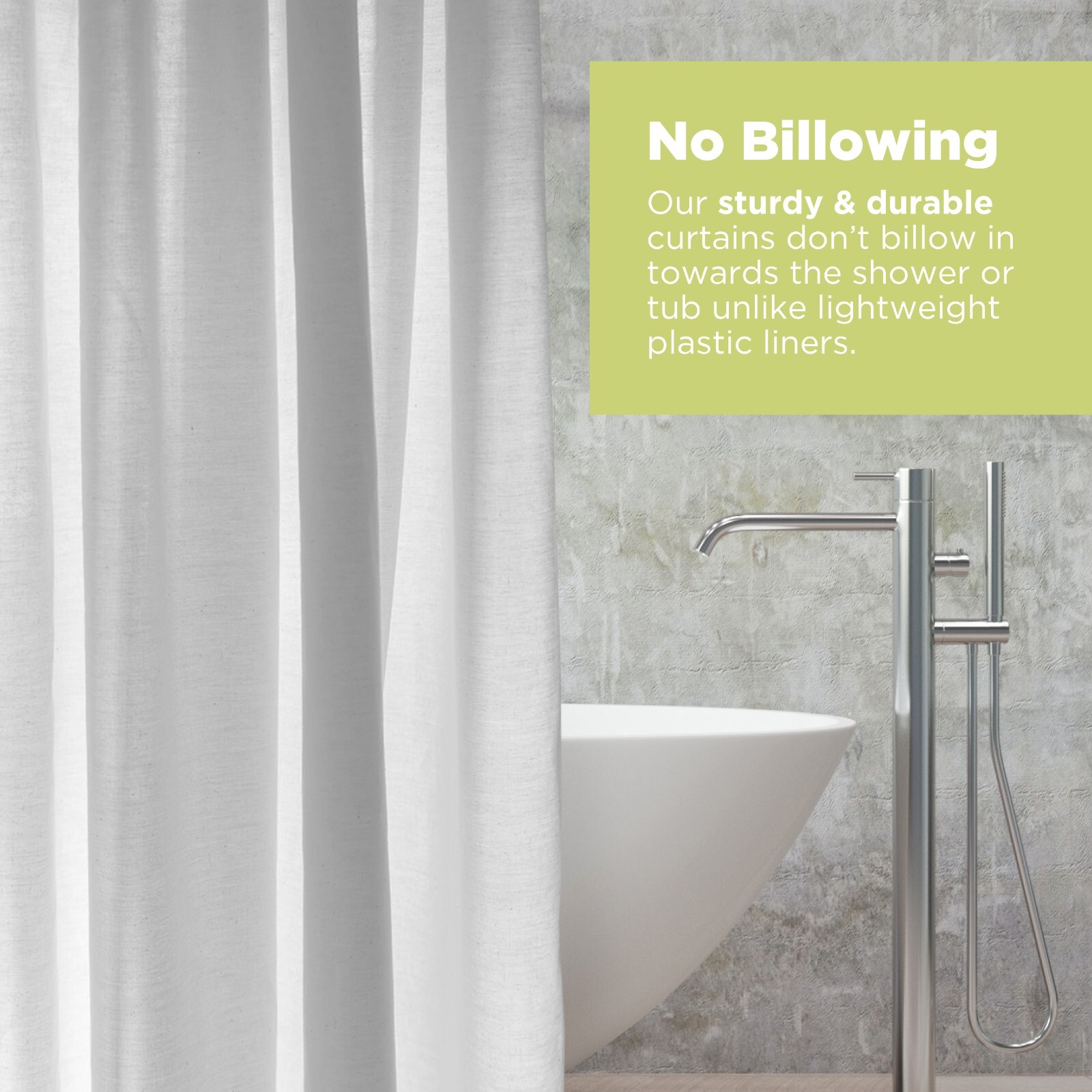 Shower Curtain - Standard Cotton or Choose Organic Eco-Friendly Hemp or Cotton gallery