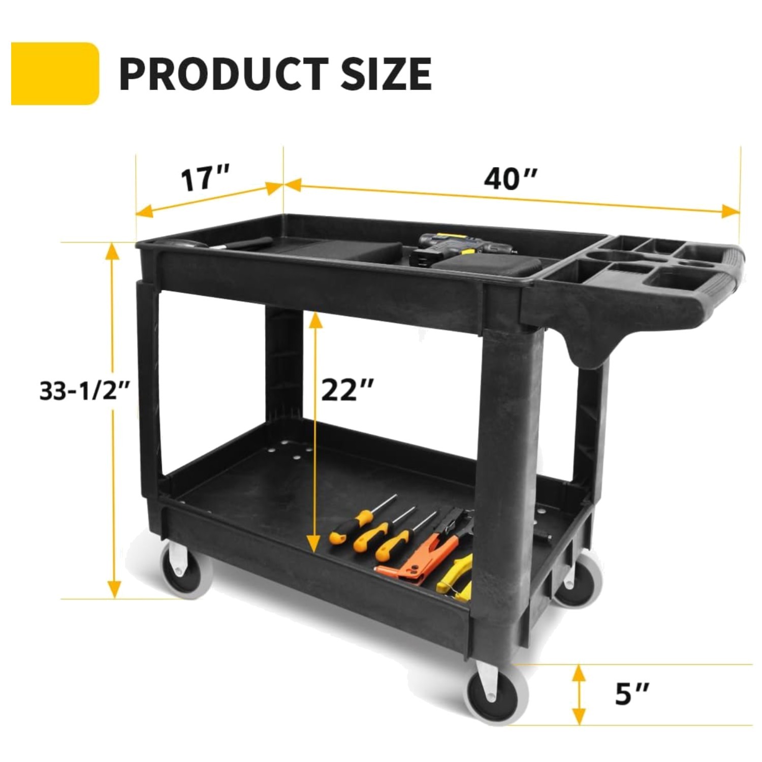 500 lb Capacity Service Cart with Non-Marring Casters gallery