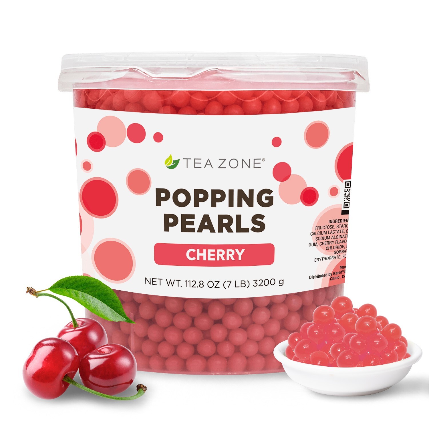 Tea Zone Cherry Popping Pearls/ Bursting/ Popping Boba(B2059, 7 lbs)for Boba Tea gallery