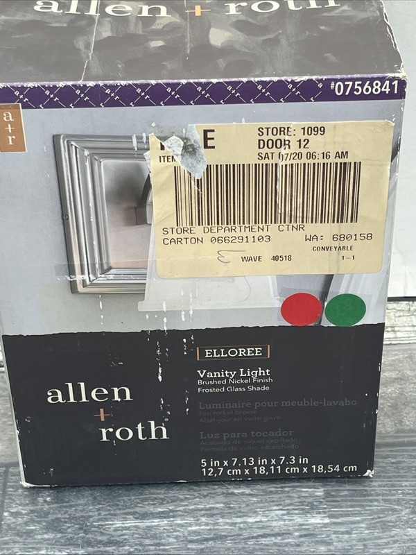 Allen + Roth Elloree Square Vanity Light Brushed nickel/ Frosted Glass. {90}. gallery